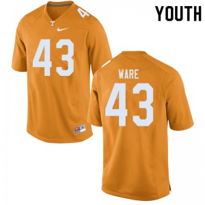 Youth Tennessee Volunteers Marshall Ware #43 Orange Stitched Jersey 734571-787