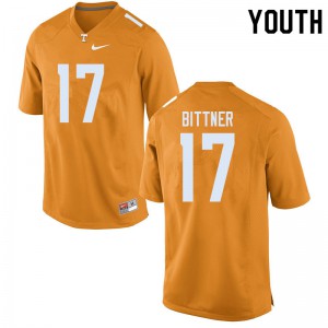 Youth Tennessee Volunteers Michael Bittner #17 Orange Football Jerseys 986577-981