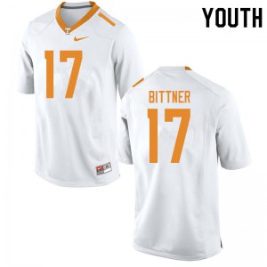 Youth Tennessee Volunteers Michael Bittner #17 University White Jerseys 635077-697