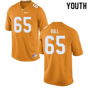 Youth Tennessee Volunteers Parker Ball #65 Player Orange Jerseys 566652-512