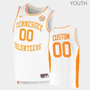 Youth Tennessee Volunteers Custom #00 College White Jersey 602703-492