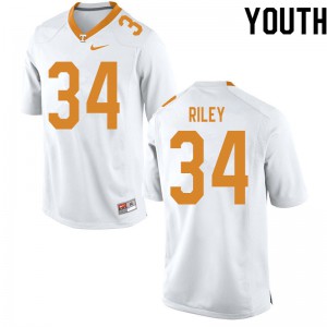 Youth Tennessee Volunteers Trel Riley #34 White Player Jersey 708650-759