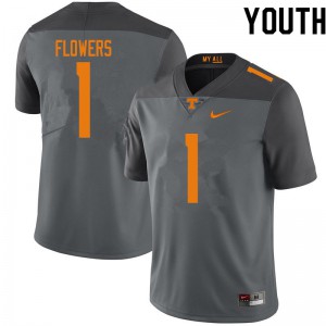 Youth Tennessee Volunteers Trevon Flowers #1 Player Gray Jersey 223716-243