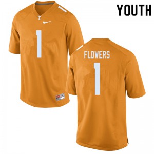 Youth Tennessee Volunteers Trevon Flowers #1 Football Orange Jersey 168632-680