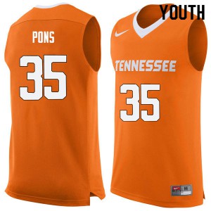 Youth Tennessee Volunteers Yves Pons #35 Player Orange Jersey 123457-587