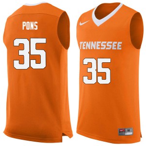 Mens Tennessee Volunteers Yves Pons #35 Player Orange Jerseys 563465-720