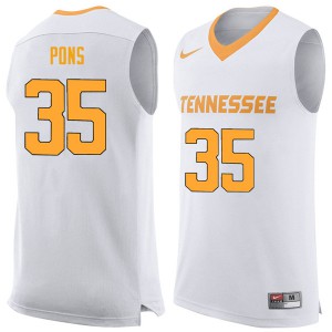 Men's Tennessee Volunteers Yves Pons #35 White Player Jerseys 241241-600