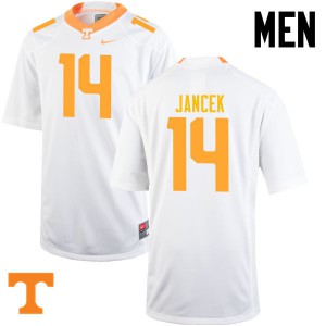 Men Tennessee Volunteers Zac Jancek #14 White Player Jerseys 522864-371