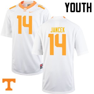 Youth Tennessee Volunteers Zac Jancek #14 White Stitched Jerseys 826061-458